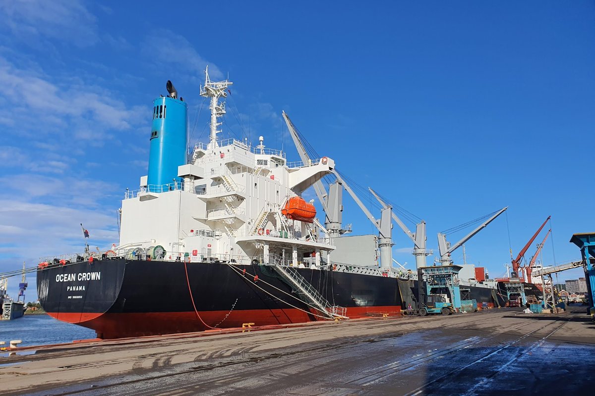 MV Ocean Crown bulk carrier at berth, Durban port